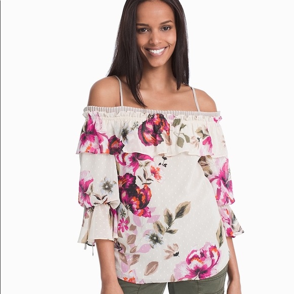 White House Black Market Tops - White House Black Market Floral Top Size Medium